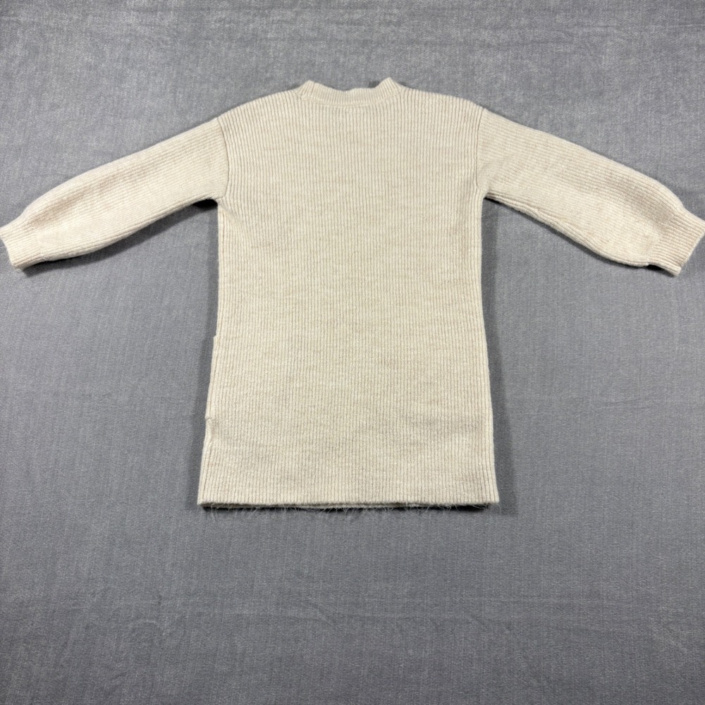 Baby Gap Toddler Girls Cream Ribbed Knit Sweater Dress Pockets Size 4T